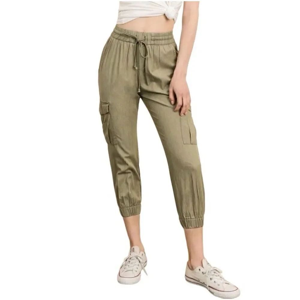 Cloth & Stone olive green cargo jogger pants size L